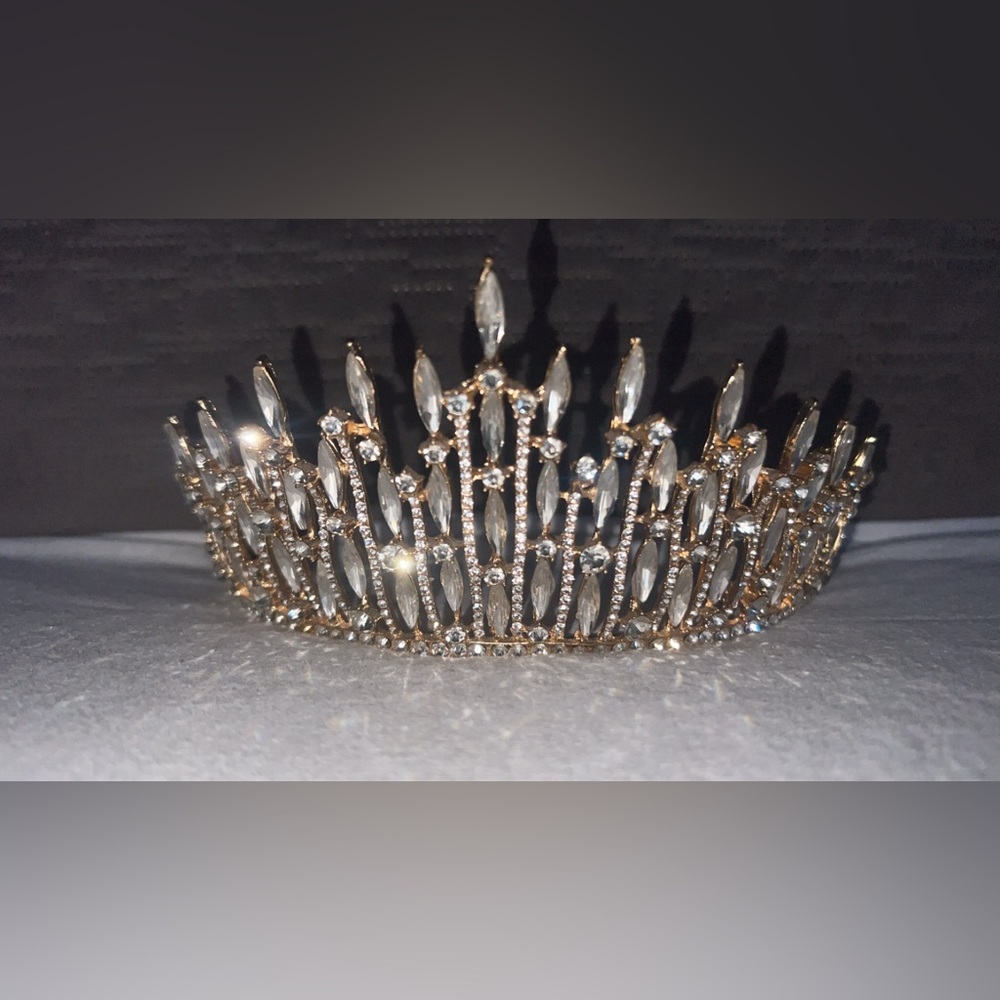 Gold Rhinestone Tiara